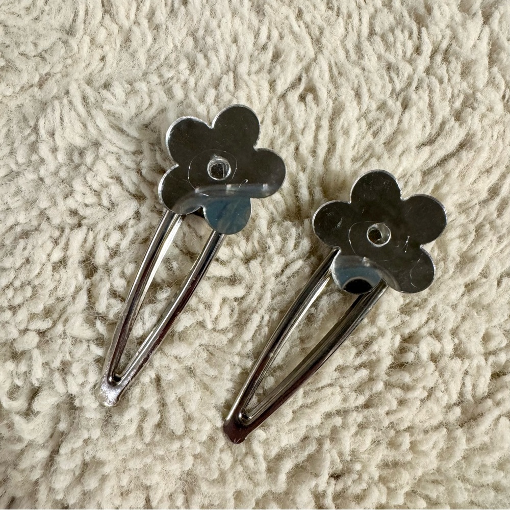 Daisy Flower Mirrored Barette Clip